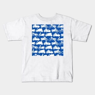 Motorcycle Collection Blue Background Kids T-Shirt